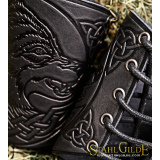 A Pair Leather Bracers Armor Wolves Celtic Spiritual 